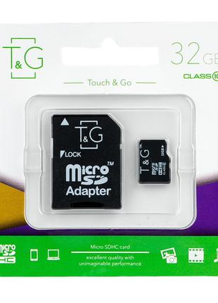 Картка пам'яті T&G; micro SDHC 32 GB Class 10 +адаптер