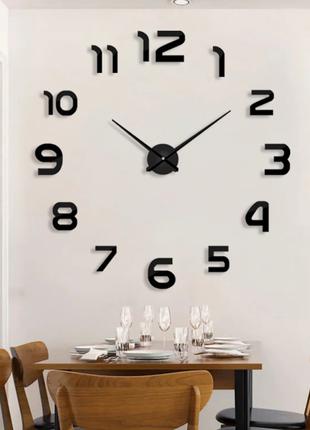 Настінний годинник DIY Clock NEW 55 Чорний, сірий, з чорними ц...