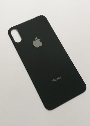 Задня кришка Apple iPhone X, колір - Чорний (з великим отвором)