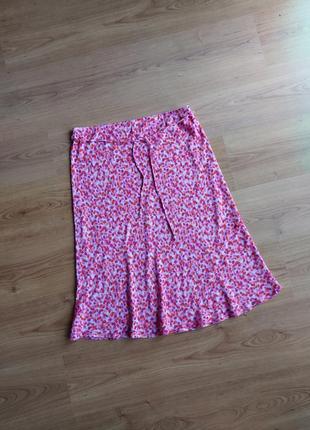 Легкая юбка юбка миди на резинке с пояском мarks &amp; spencer
