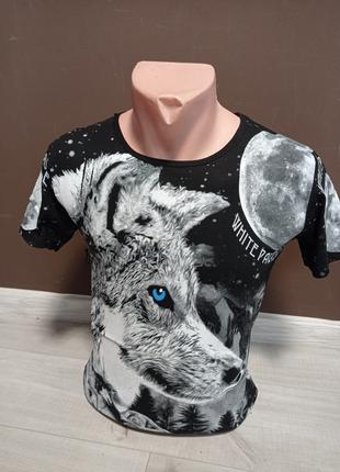 Подростковая футболка для мальчика Турция Волк на 14-18 лет че...