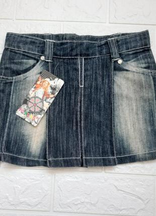 4г джинсовая юбка коротенькая для девочки