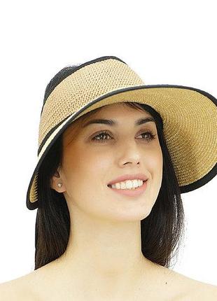 Шляпа (козырек) солнцезащитная женская полузакрытая Каприо с б...
