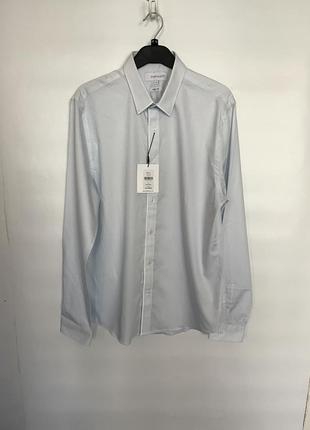 Фирменная рубашка limehaus нежно голубого цвета с белым кантом