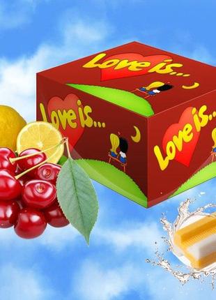 Жувальна гумка LOVE IS Вишня + Лимон Рожева — Жуйка Лав З Cher...
