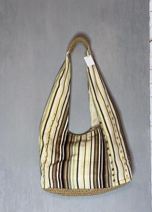 Текстильная оригинальная сумка на плечо с соломенным денцем и ...