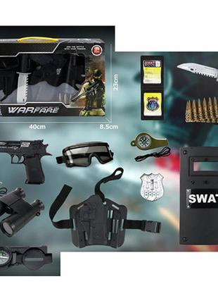 Набір зі зброєю іграшковий пістолет 22см, 12 предметів JL666-2