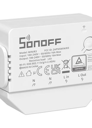 Розумний 1-канальний перемикач Sonoff WiFi MINIR3, 3500W