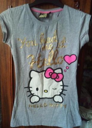 Классная футболка для девочки helloy kitti