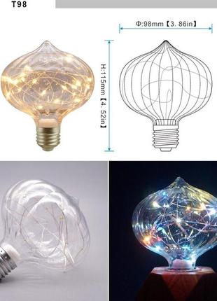Ретролампа едісона edison string light bulb ac85-265v e27 led ...