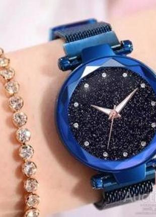 Женские часы starry sky watch на магнитной застёжке синий