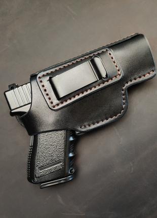 Шкіряна кобура для Glock 19 зі скобою, кобура на Glock, Глок 19