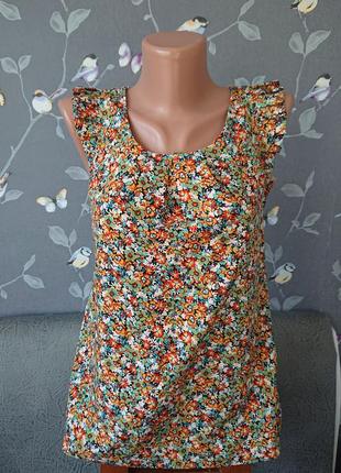Женская блуза в цветочек р.42/44 блузка блузочка футболка