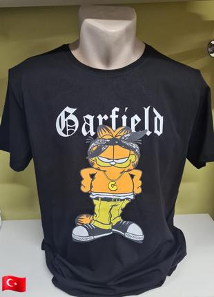 Футболка garfield чоловіча унісекс, футболка з приколами мульт...