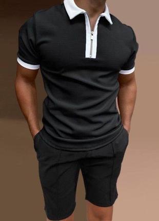 Комплект футболка + шорты (черный)