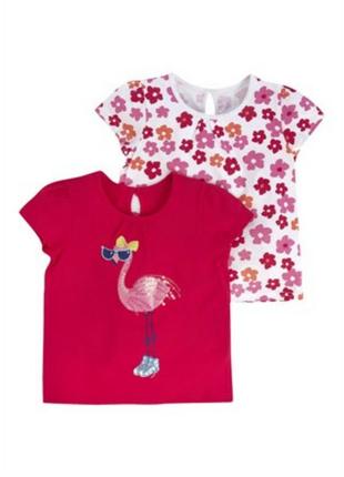 Новые английские футболки matalan фламинго р.9-12, 12-18, 18-24