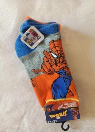 Набір 3 шт укорочені шкарпетки для хлопчика людина павук 31-34...