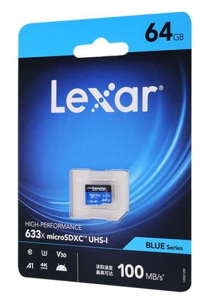 Накопитель Micro SDXC Card LEXAR 633x (Class 10 UHS-I U3) 64GB
