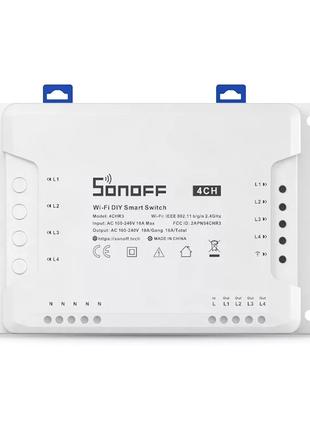 Розумний 4-канальний перемикач Wi-Fi Sonoff