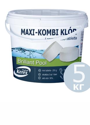 Таблетки для басейну MAX "Комбі хлор 3 в 1" Kerex 80004, 5 кг ...