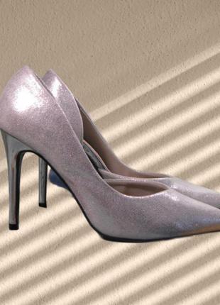 Серые серебро туфли лодочки на каблуке vero moda размер 39 срі...