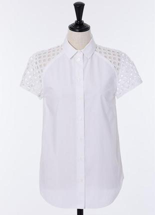 Новая белая сатиновая блуза рубашка carven размер s/m хлопок