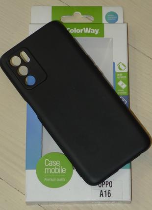 Чехол ColorWay TPU Matt для Oppo A16 Black 0754