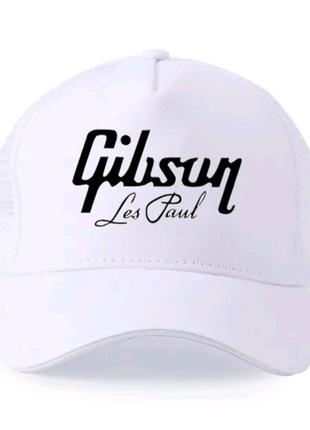 Кепка бейсболка Gibson Les Paul полиэстер белая с логотипом ле...