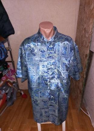 Тайский шелк.стильная рубашка 54 размер