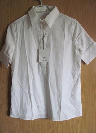 .новая классическая белая блузка "gf ferre" р. хs