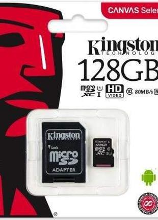 Карта пам`яті 128GB Kingston Class 10 Micro-SDXC memory card 1...