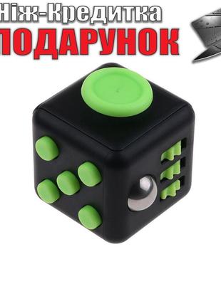 Игрушка антистресс Кубик Черный с зеленым