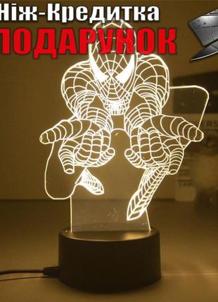 Светильник Marvel с 3D эффектом Человек-паук