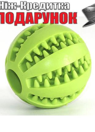 Игрушка мячик с отверстиями для корма 7 см 7см Зеленый