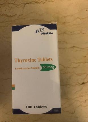 Thyroxine 50mcg Тироксин. 100 tablets