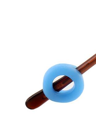Фиксаторы - стопперы заушников для очков круглые ( голубые )