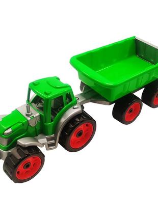 Трактор игрушечный с прицепом технок 3442txk (зеленый)