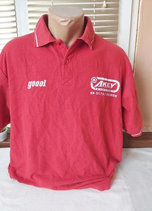 Красная мужская футболка фирмы, "goool"