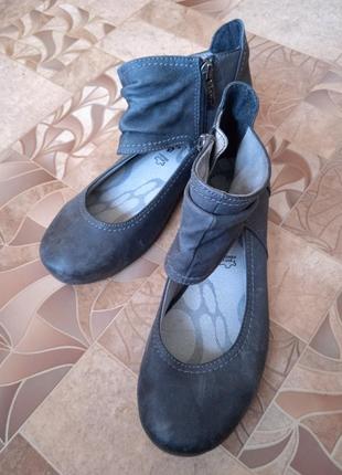 Туфли tamaris из натуральной кожи на низком каблуке туфельки к...