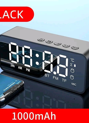 Будильник часы градусник беспроводной Bluetooth динамик FM радио