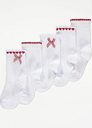 Носки шкарпетки набір 5 пар george eur 23-26 2-3 года