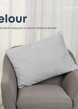 Подушка декоративная теп "velour" свет серый