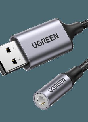 USB-адаптер для звуковой карты Ugreen USB to Jack 3.5mm Grey (...