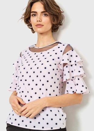Блуза в горох  цвет розовый 230r151-7