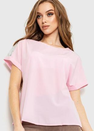 Блуза повсякденна  колір світло-рожевий 230r101-2