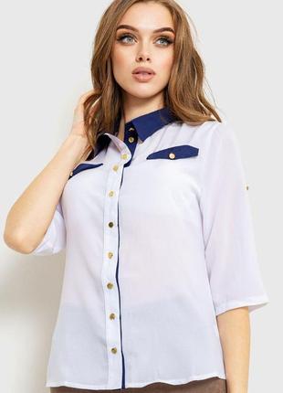 Блуза классическая  цвет бело-синий 230r101