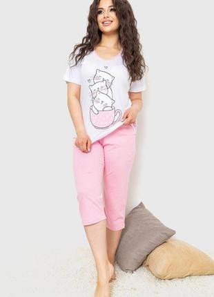 Пижама женская  цвет розово-белый 231r067