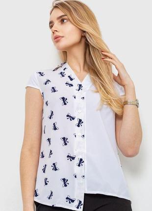 Блуза классическая  цвет бело-синий 230r99-4