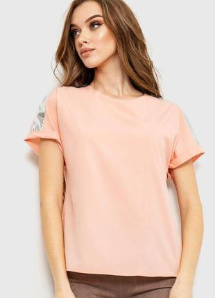 Блуза повседневная  цвет персиковый 230r101-2