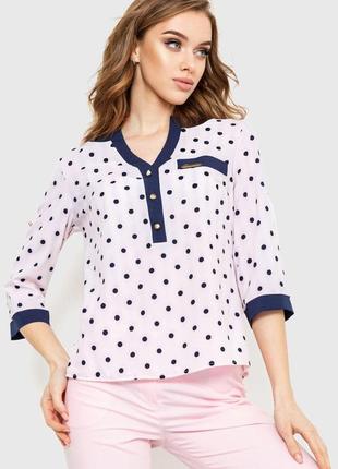 Блуза в горох  цвет розово-синий 230r154-5